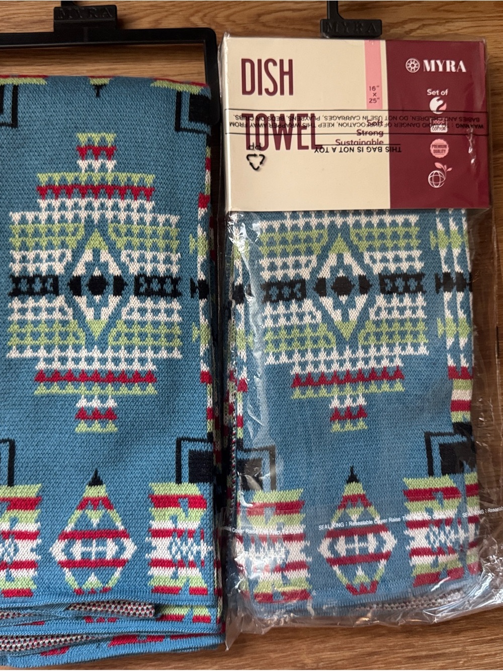 Myra Blue Southwestern Kitchen Towels set of 4.